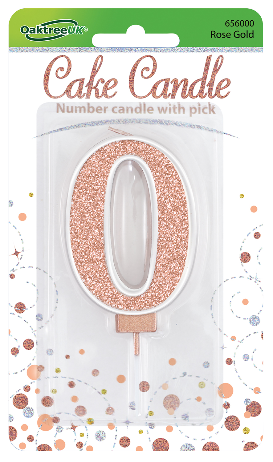 Sparkling Fizz Rose Gold Number Candle