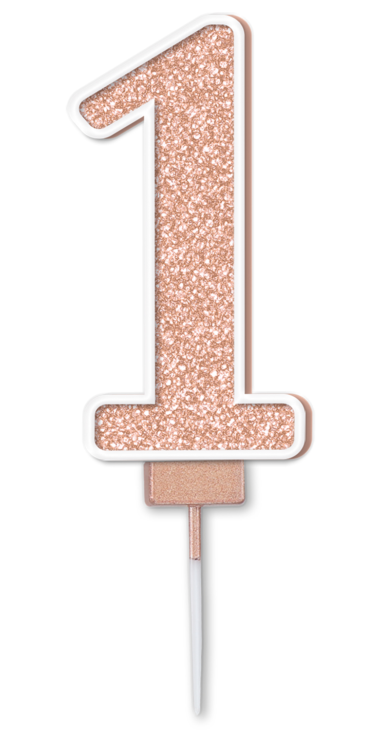 Sparkling Fizz Rose Gold Number Candle