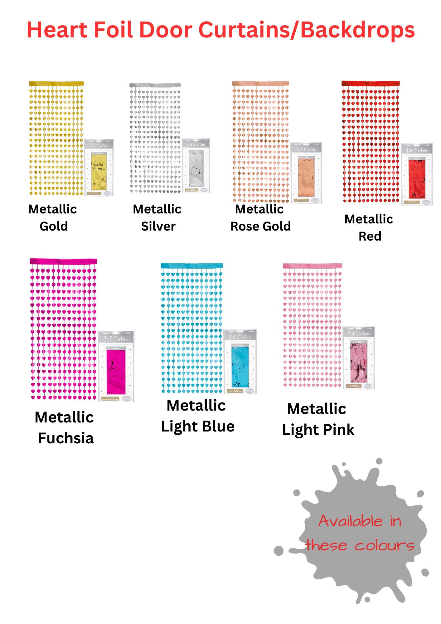 Heart Foil Door Curtain/Backdrop