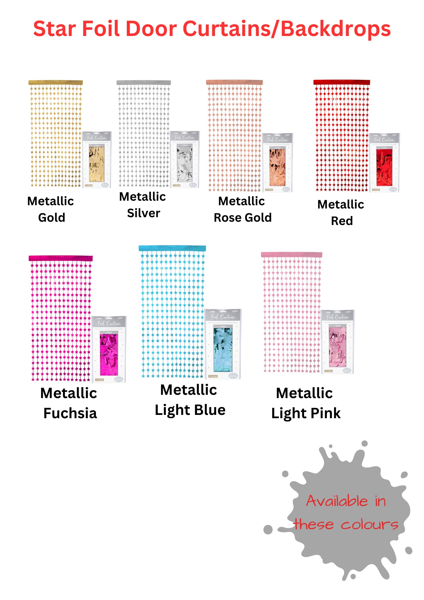 Star Foil Door Curtain/Backdrop