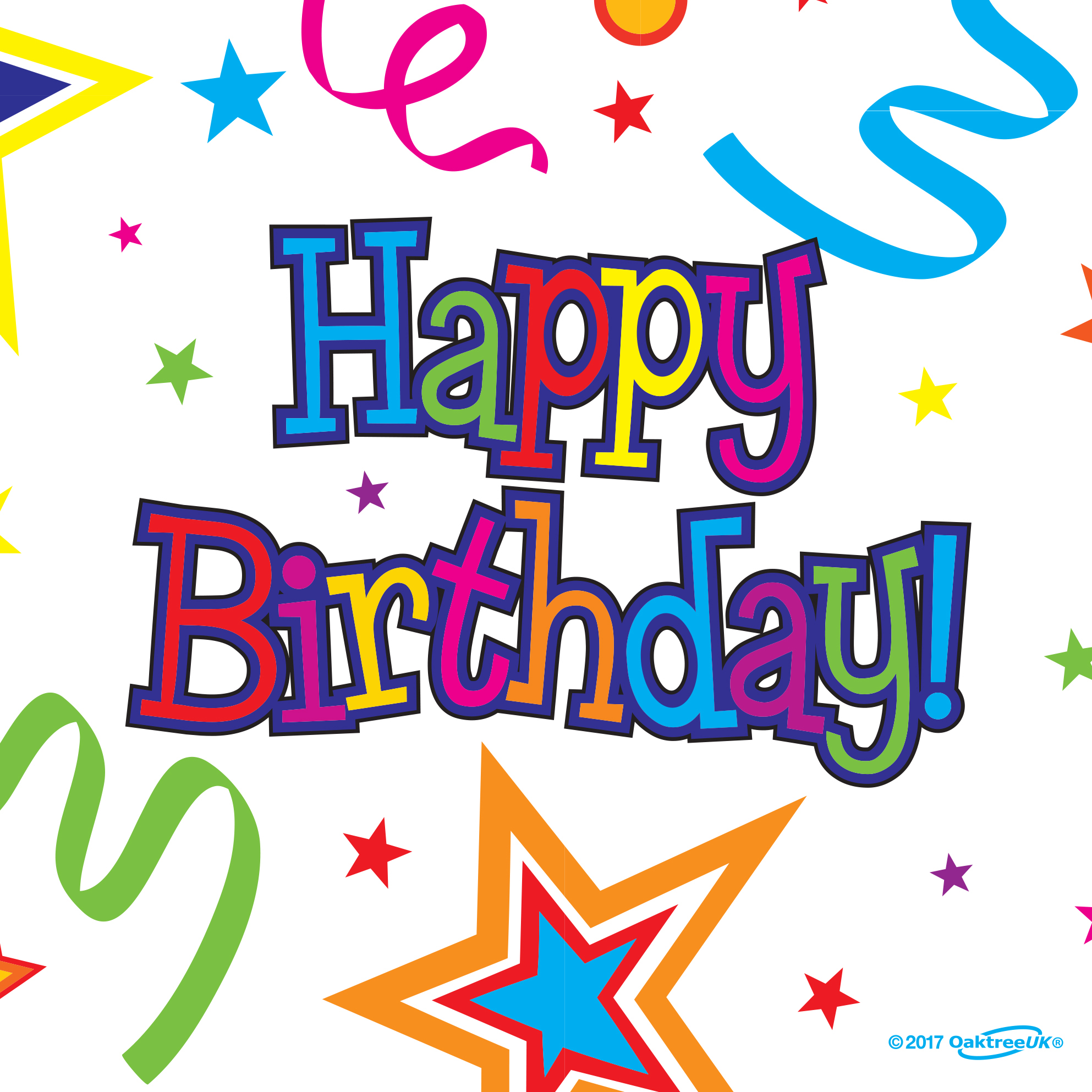 Ribbons and Stars Happy Birthday 3-ply Napkins 33cm x 33cm