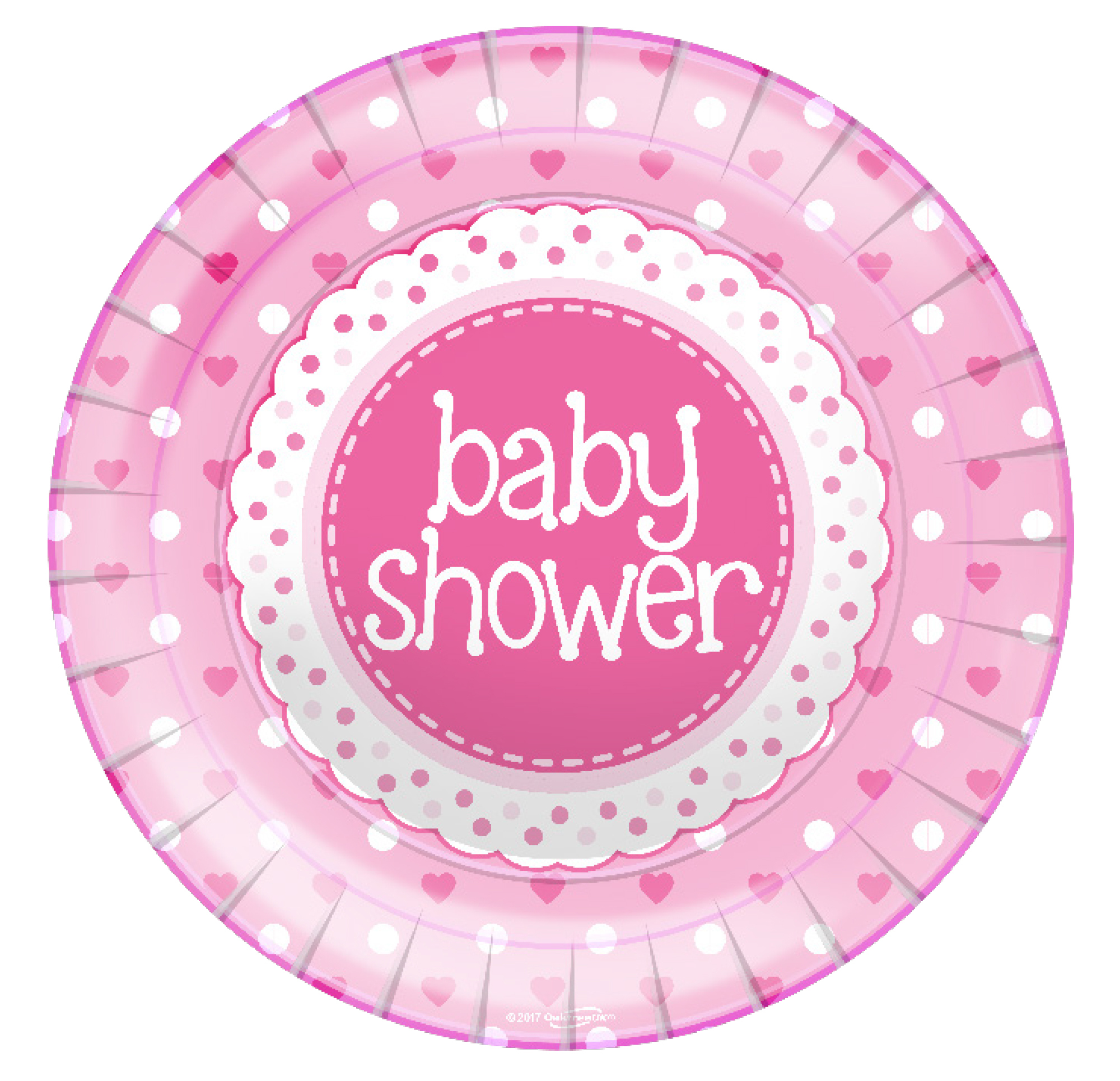 Pink Baby Shower Paper Plates 8 pack