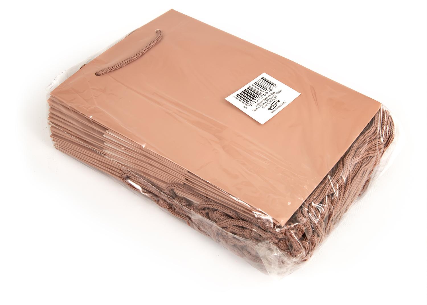 Rose Gold Hand Tie Party Bag 18cm x 18cm x 25cm 10 pack