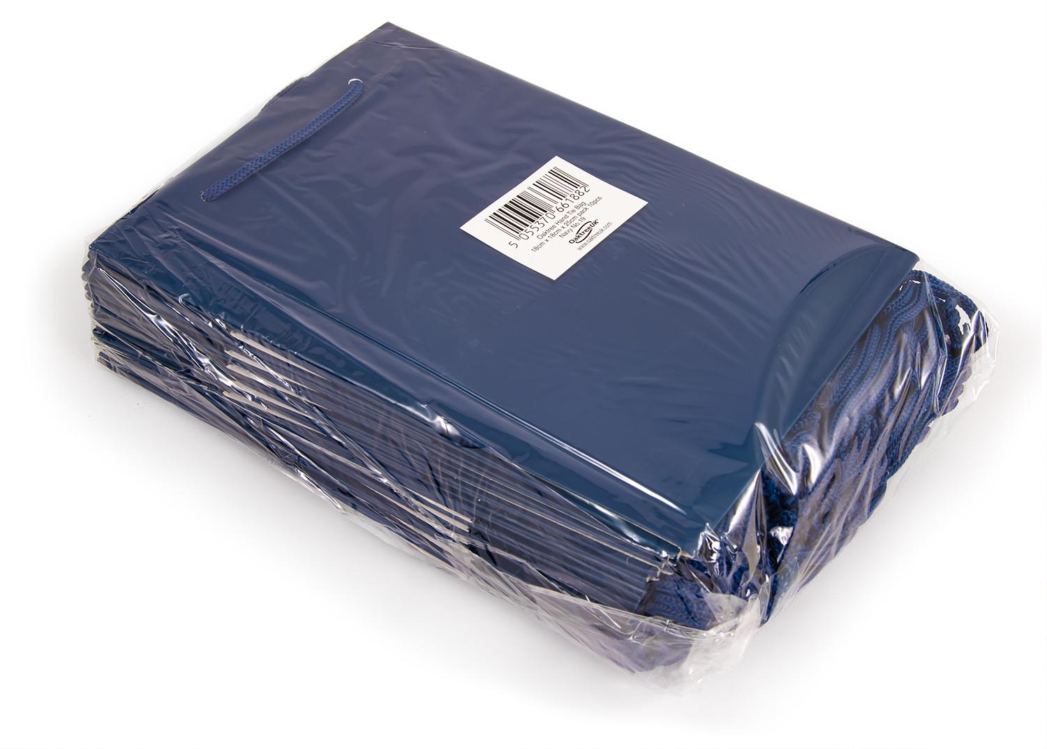 Navy Blue Hand Tie Gift Bag 18cm x 18cm x 25cm 10 Pack