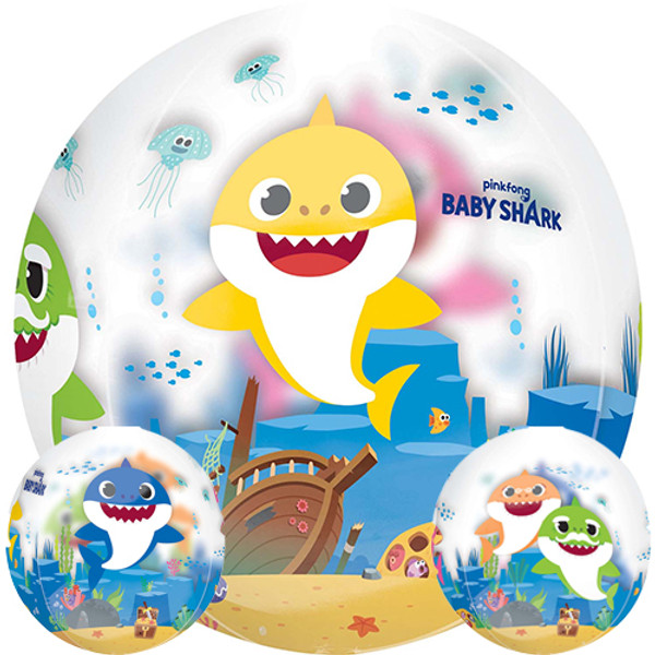 16 inch Orbz Baby Shark Clear Foil Balloon 