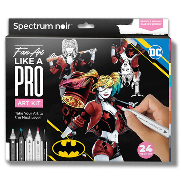 Harley Quinn Heroes & Villains Pro Fan Art Colouring Kit (1)