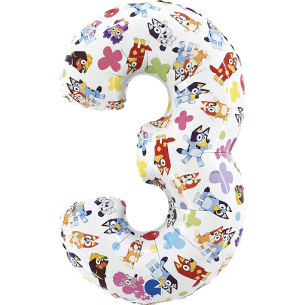 26 inch Bluey Print Number 6 Foil Balloon