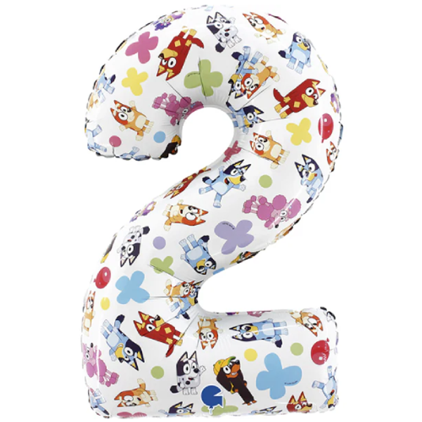 26 inch Bluey Print Number 2 Foil Balloon