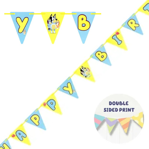 Bluey Birthday Paper Pennant Bunting - 4.5m