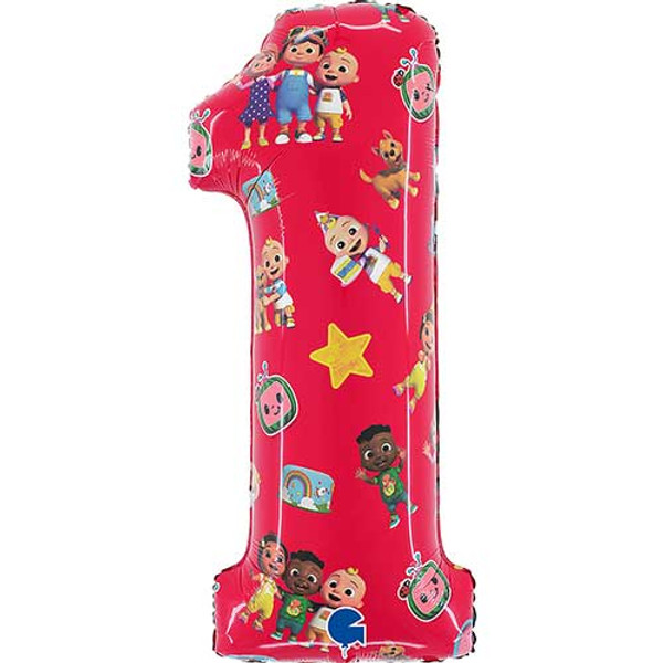 26 inch Cocomelon Number 1 Foil Balloon