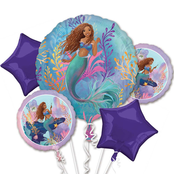 Little Mermaid Live Action Foil Balloon Bouquet (5)