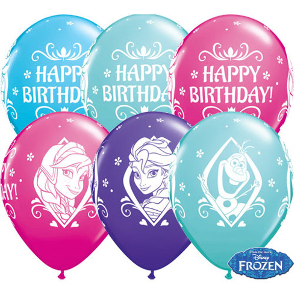 11 inch Disney Frozen Birthday Assortment Latex Balloons (25)