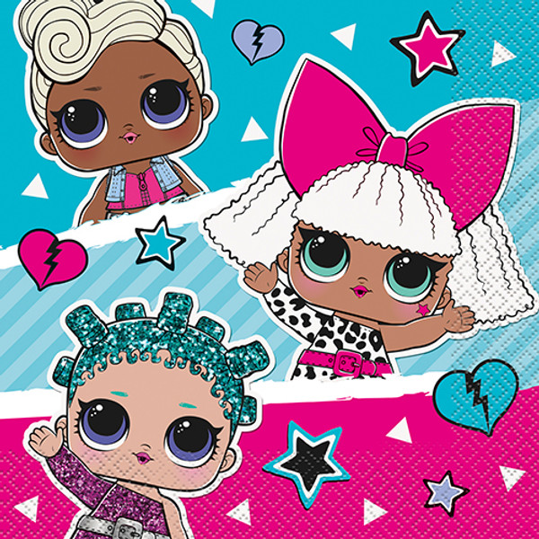 LOL Surprise! Hearts & Stars Paper Napkins (16 pack)