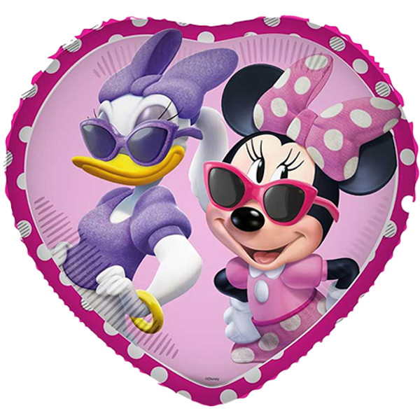 18 inch Minnie & Daisy Heart Foil Balloon