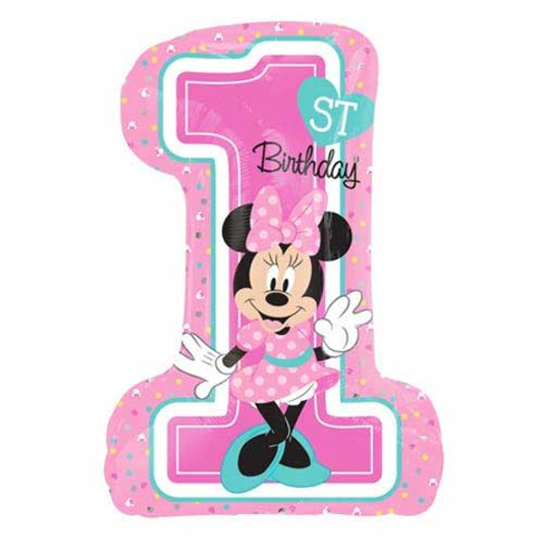 28 inch Minnie Mouse 1st Birthday SuperShape
