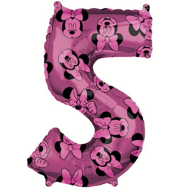 26 inch Minnie Mouse Number 5 Supershape Foil Balloon