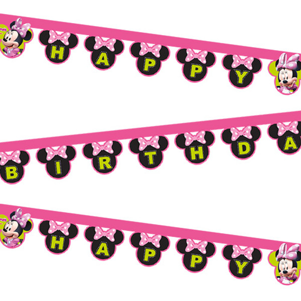 Minnie Mouse Happy Birthday Paper Banner - 2m