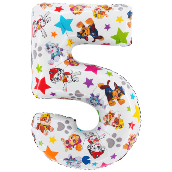 26 inch White Paw Patrol Number 2 Foil Balloon