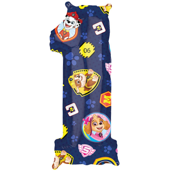 26 inch Paw Patrol Number 6 Supershape Foil Balloon