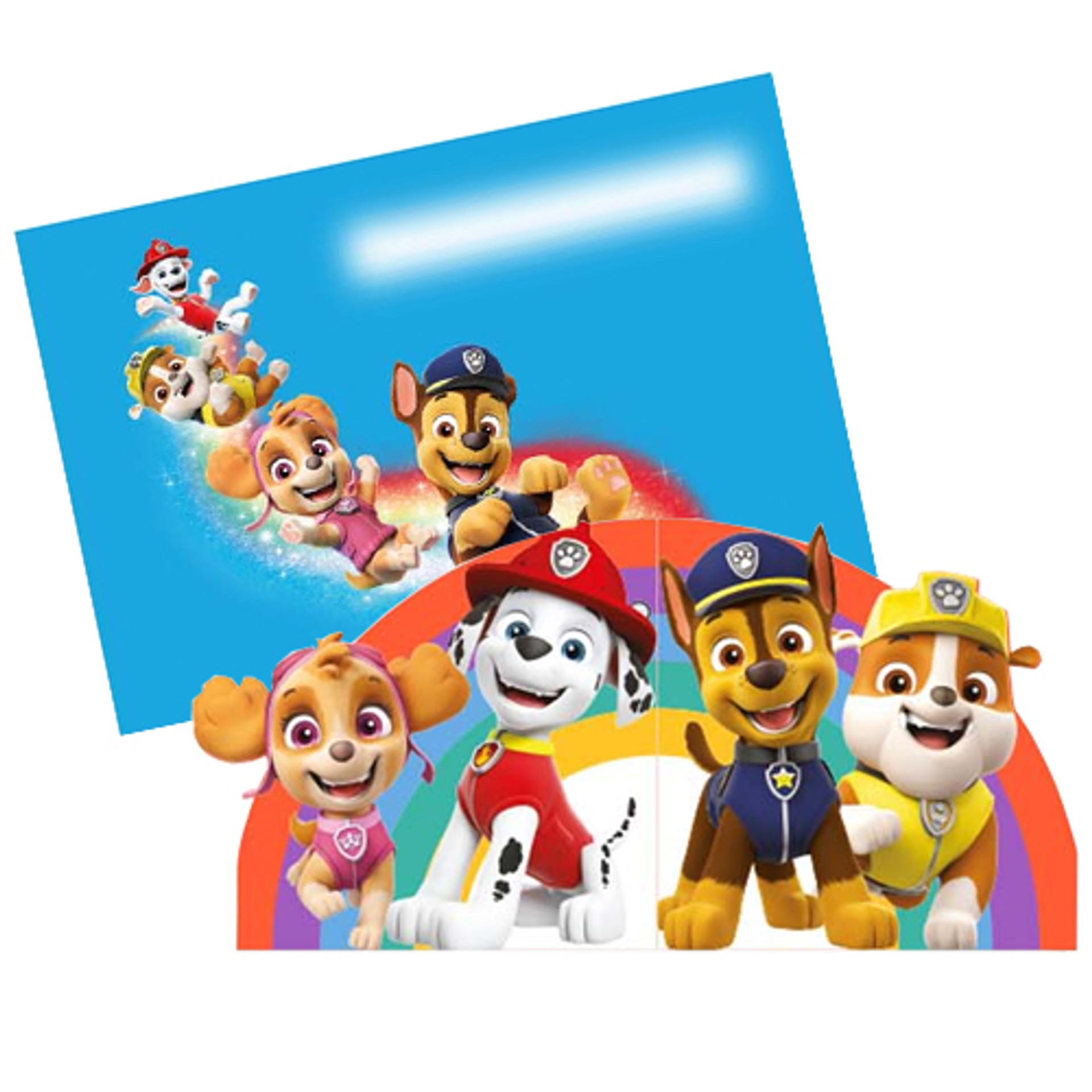 Paw Patrol Rainbow Invitations & Envelopes