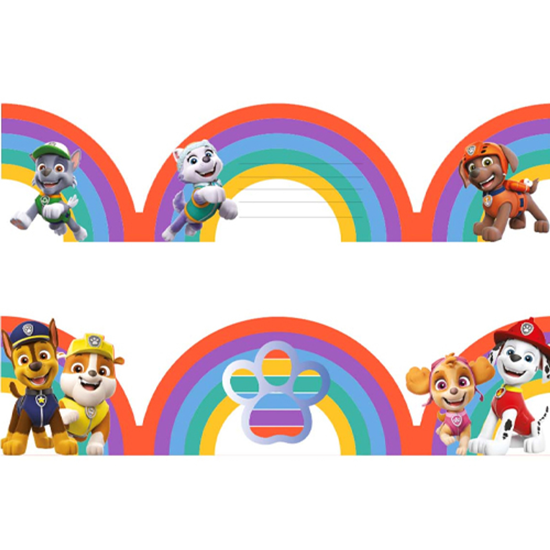 Paw Patrol Rainbow Invitations & Envelopes