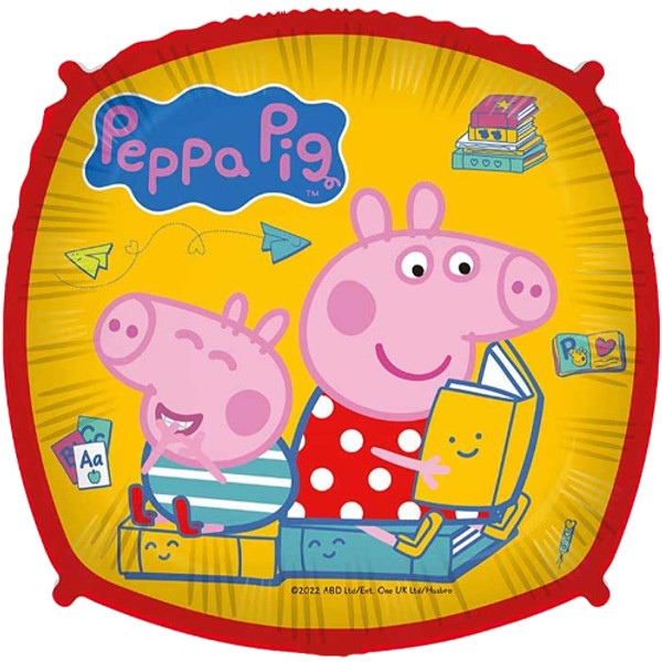 18 inch Peppa Pig Reading Square Foil Balloon