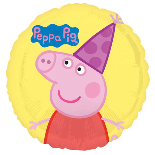 18 inch Peppa Pig Party Hat Foil Balloon