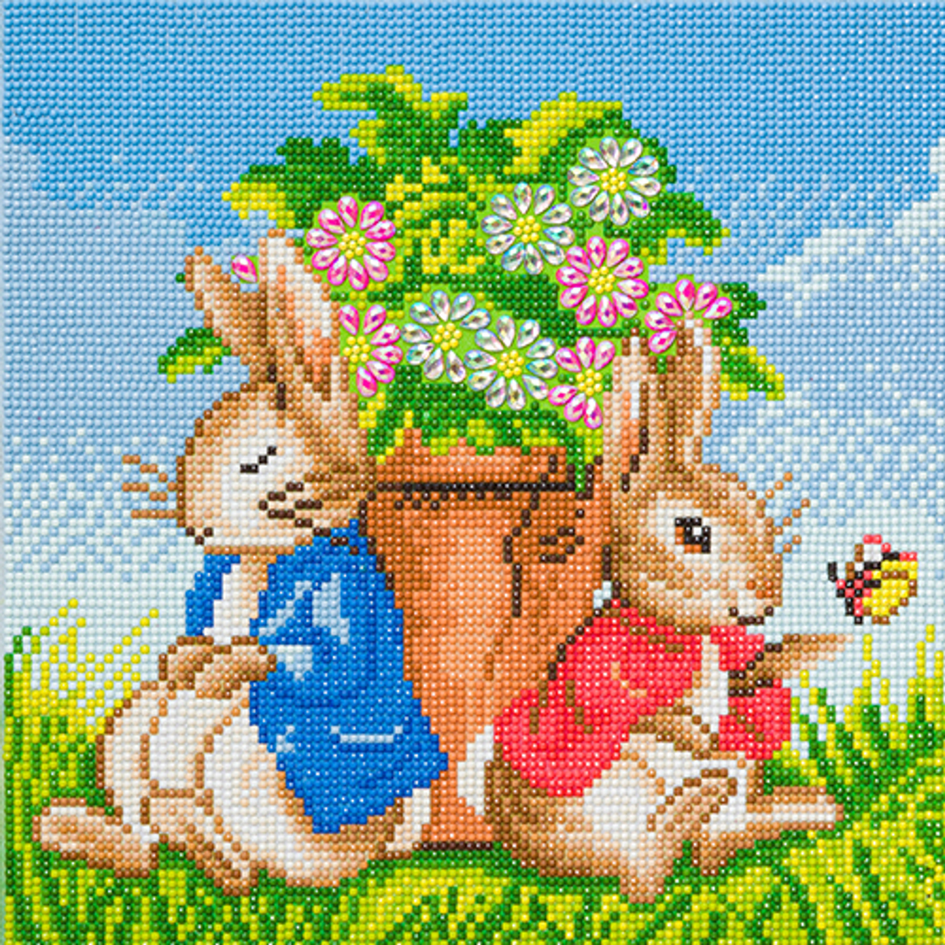 Peter Rabbit & Flopsy Rabbit Flower Pot Crystal Art Kit