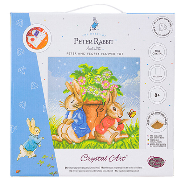 Peter Rabbit & Flopsy Rabbit Flower Pot Crystal Art Kit