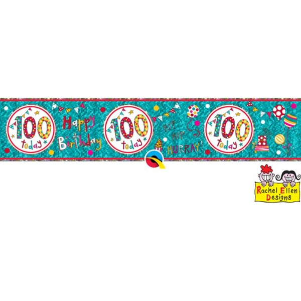 Rachel Ellen Age 100 Foil Banner - 2.6m