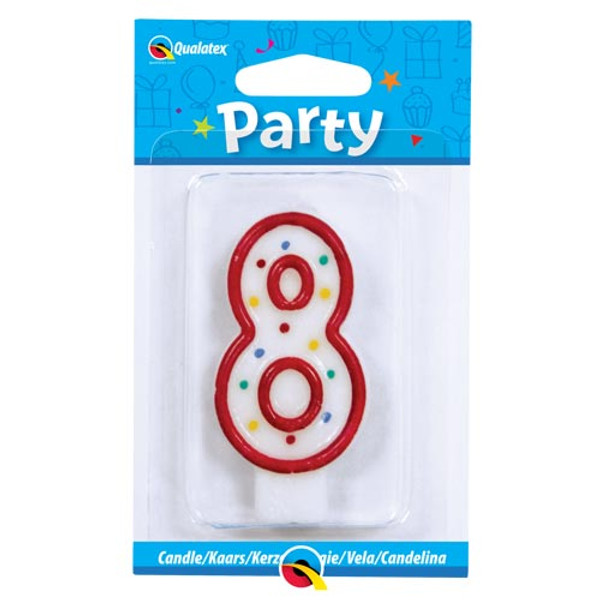 7.5cm Age Zero Multi-Colour Polka Dot Candle (Red)