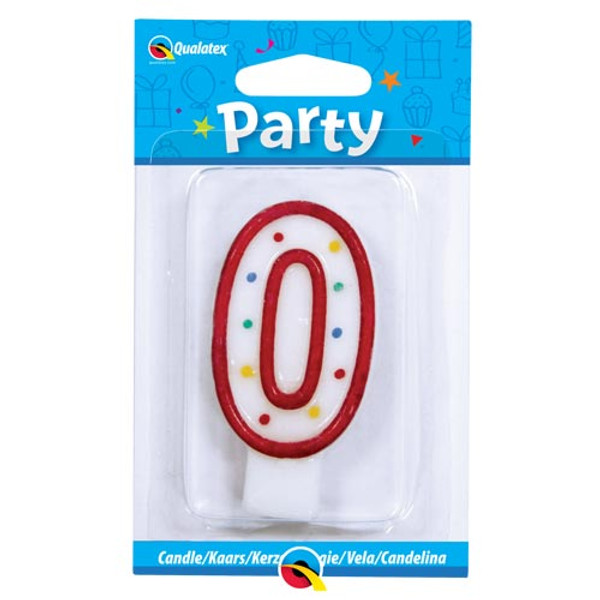 7.5cm Age Three Multi-Colour Polka Dot Candle (Red)