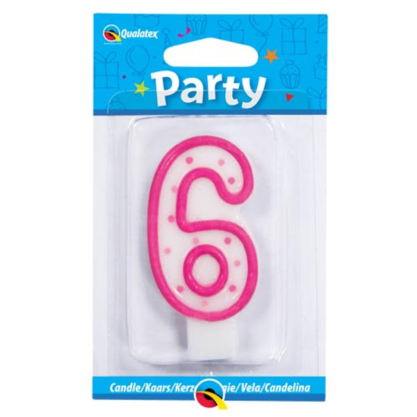 7.5cm Age Eight Pink Polka Dot Candle (Pink)