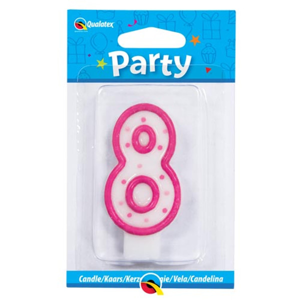 7.5cm Age Nine Pink Polka Dot Candle (Pink)