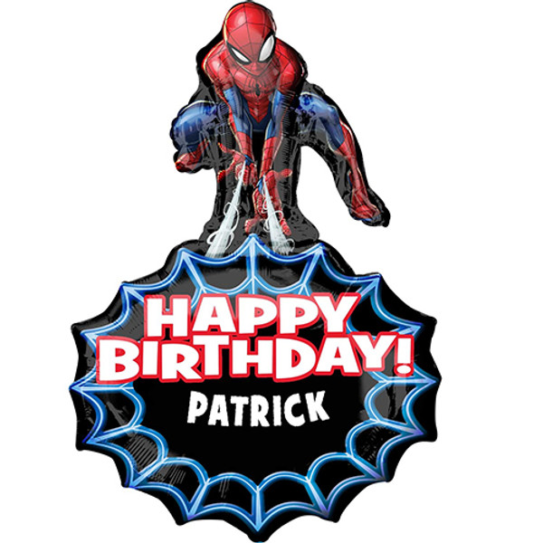 34 inch Spider-Man Birthday Personalised Foil Balloon