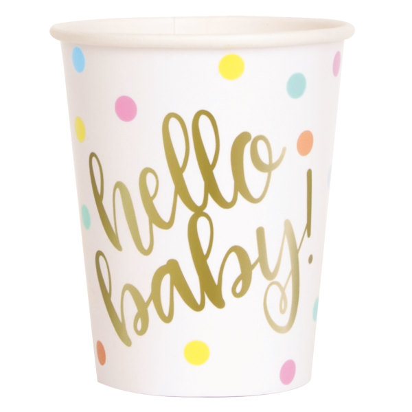Hello Baby Paper Cups (8 pack)