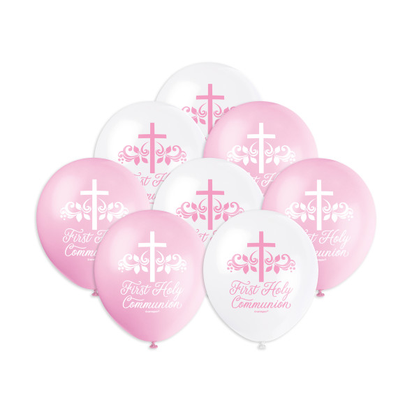 Pink Holy Communion Balloons