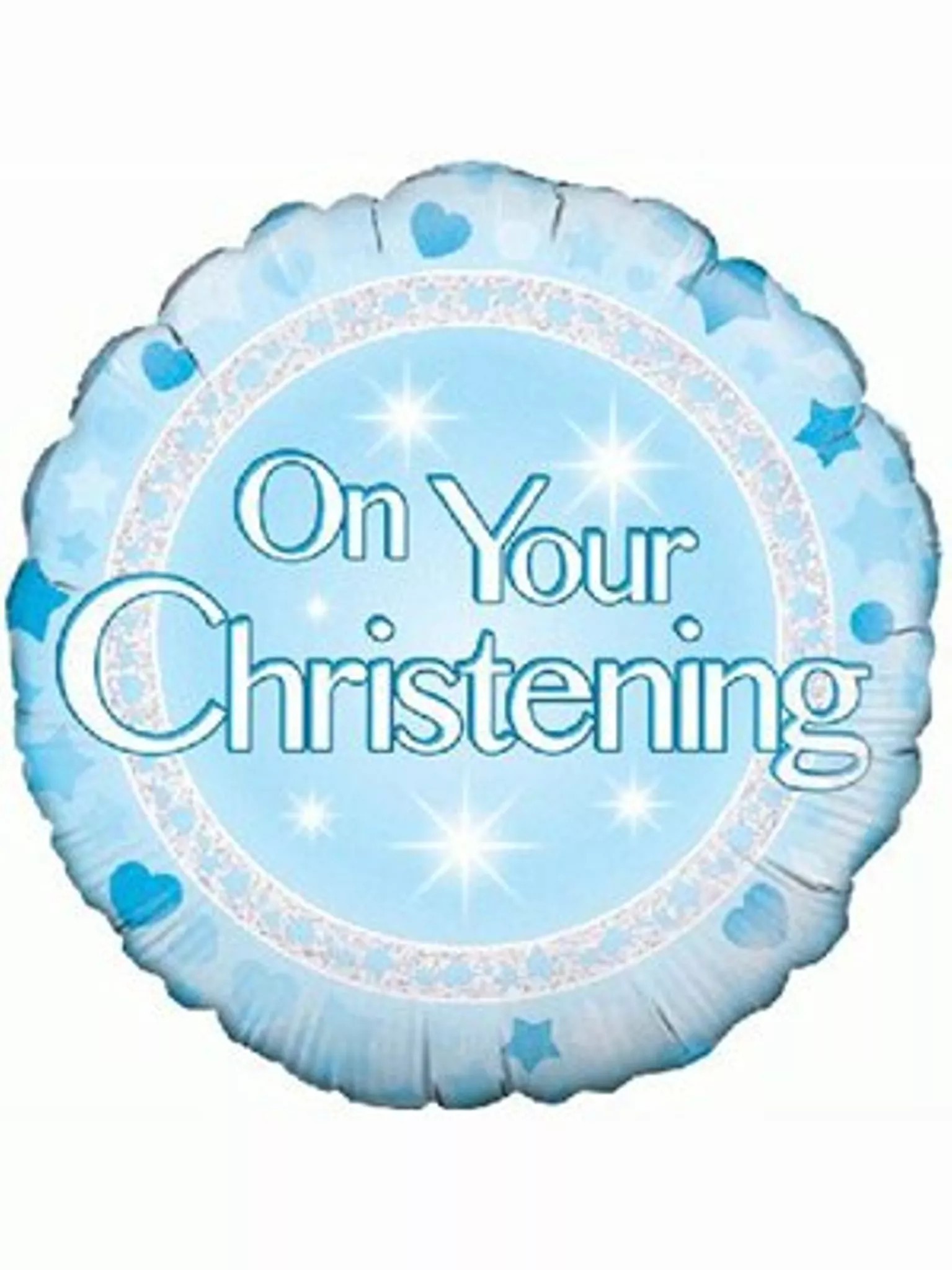 Blue Holographic 'On Your Christening' 18" Foil Balloon