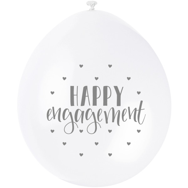 "Happy Engagement" 9 inch Latex Balloons (10 pack)