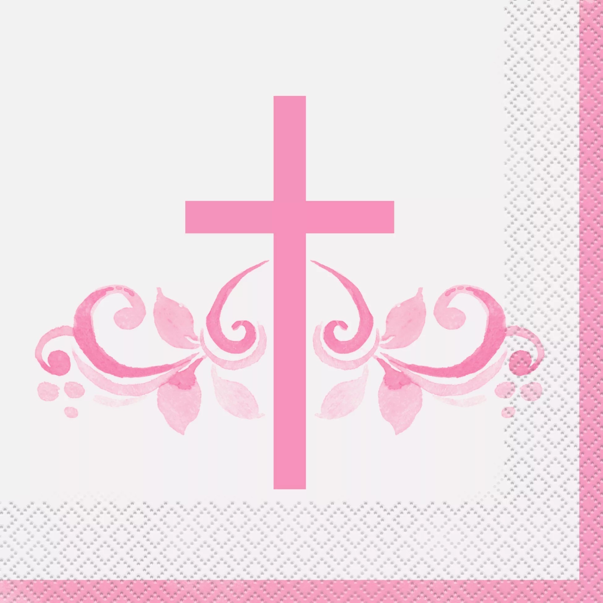 16 Pack Pink Holy Cross Paper Napkins