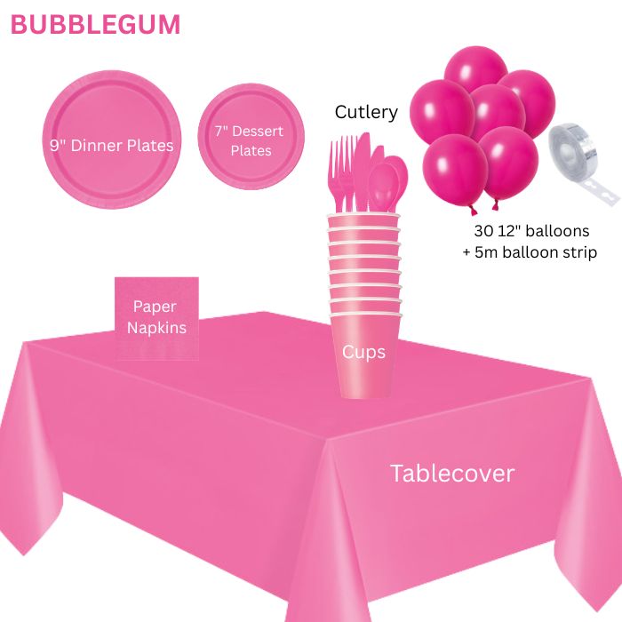 Bubblegum Party Tableware Set