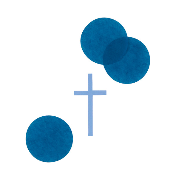 Blue Holy Cross Tissue and Paper Confetti 0.5oz