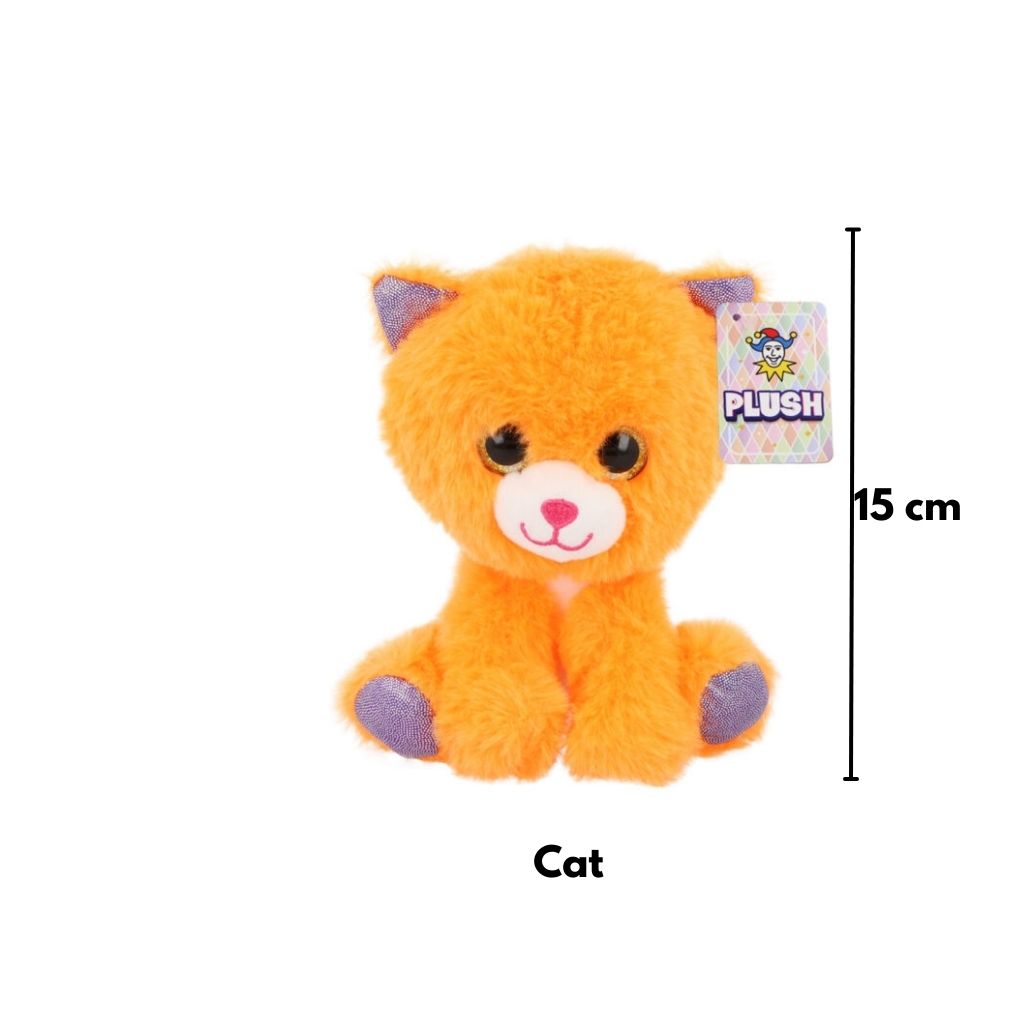 Multicolour Animal Plushies (6 in / 15 cm) - 5 Assorted Designs