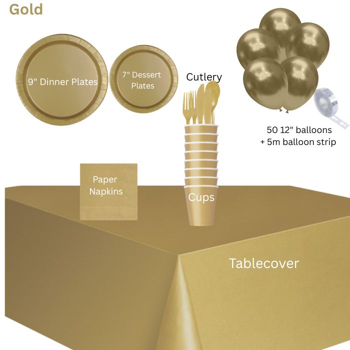 Gold Party Tableware Set