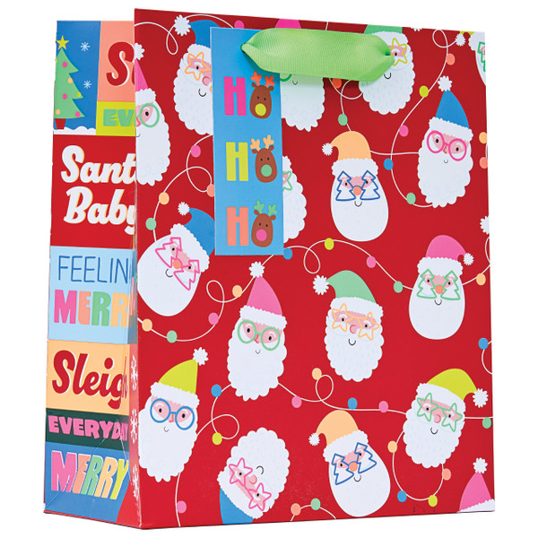 Neon Santa Medium Gift Bag