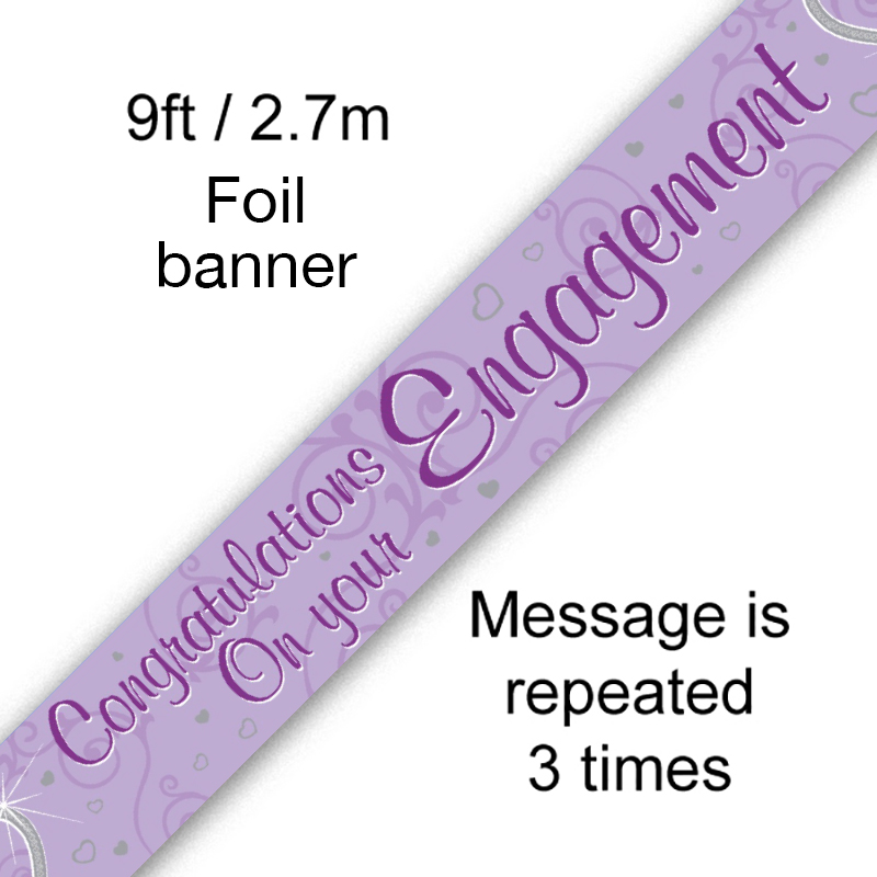 Congratulations On Your Engagement Foil Banner (Purple)