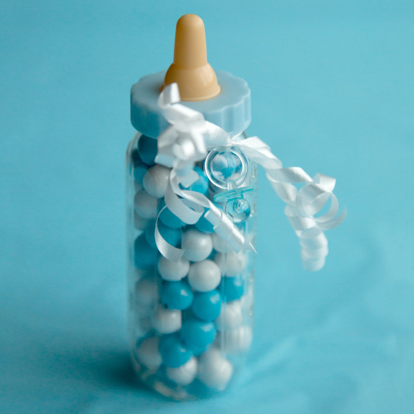 Blue Fillable Baby Bottle Favor 5" (2 pack)