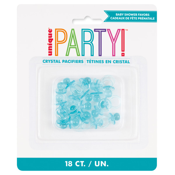 Blue Crystal Pacifier Favors 1in (18 pack)