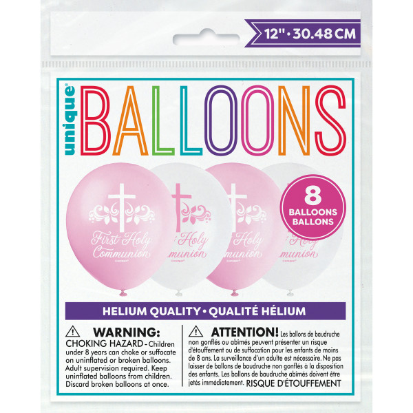 Pink Holy Communion Balloons