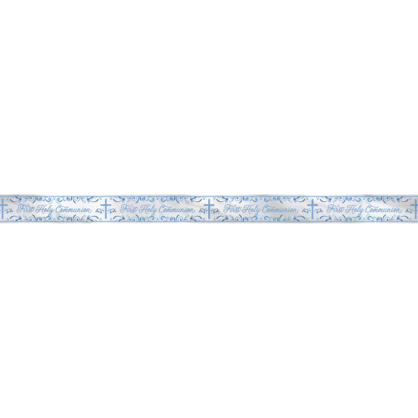 Blue Holy Cross First Holy Communion Foil Banner 9 ft - Long Fold